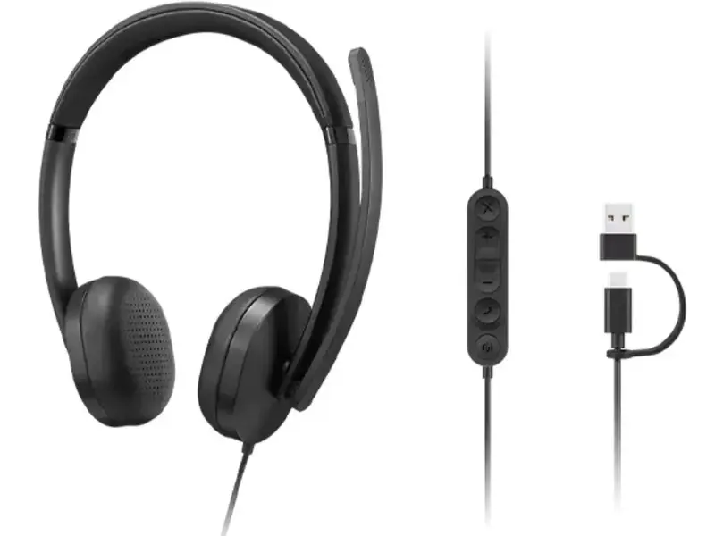 Lenovo VoIP 5000 žične slušalice sa mikrofonom (USB-C/USB-A)