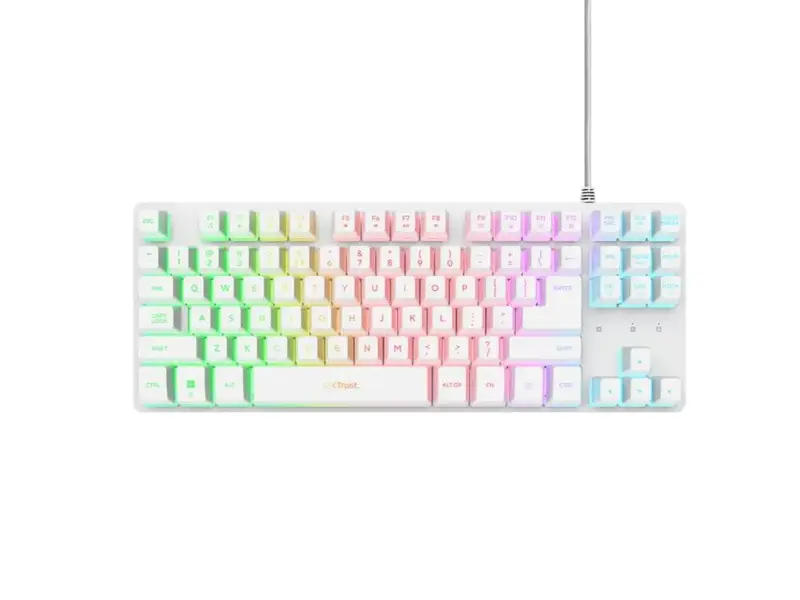 Trust GXT 833 Thado Gaming Tastatura RGB Bela