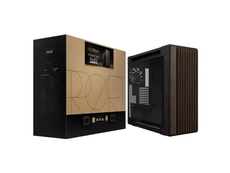 ASUS ProArt PA602 E-ATX kućište sa drvenim detaljima i kaljenim staklom